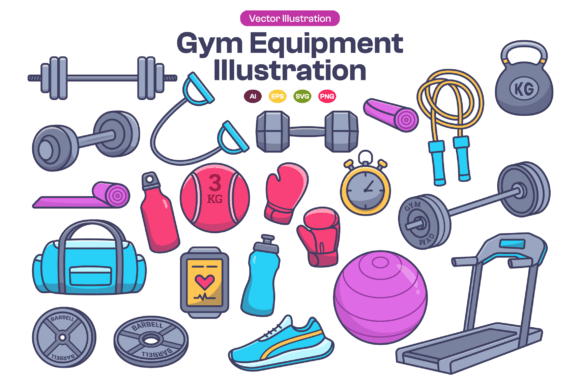 Download Gym Equipment Illustration - Premium Resources