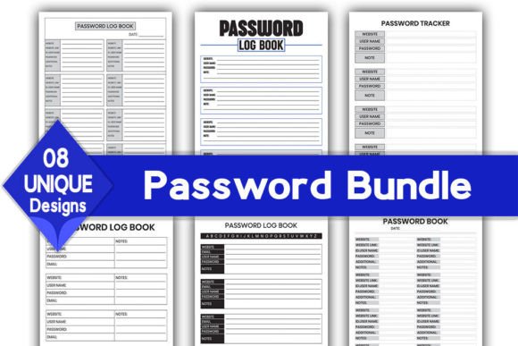 Download Password Log Book Bundle | KDP Interior - Log book Collection