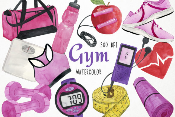 Download Watercolor Gym Clipart, Fitness Clipart - Fitness Collection