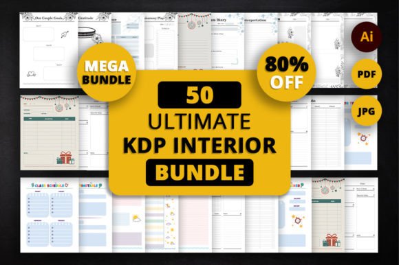 Download 50 Editable KDP Templates Bundle Pack - Kdp template Collection
