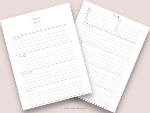 Download Minimalist Undated Weekly Planner - Weekly planner Collection