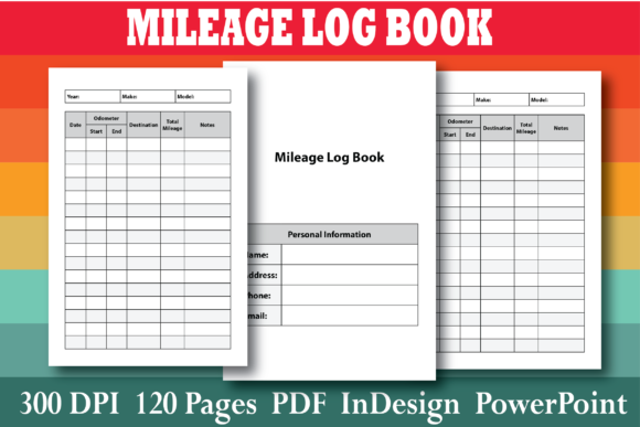 Download KDP Mileage Log Book Interior - Log book Collection