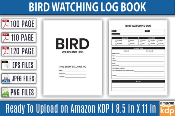 Download Bird Watching  Log Book Bundle | KDP Int - Log book Collection